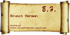 Bruszt Herman névjegykártya